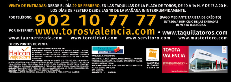 Mastertoro, official ticket seller for Plaza de Toros de Valencia